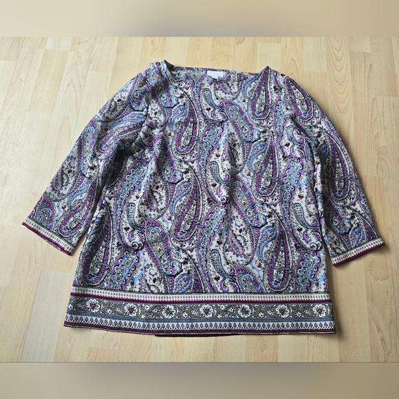 J. Jill Paisley Top Size Small - Picture 2 of 8